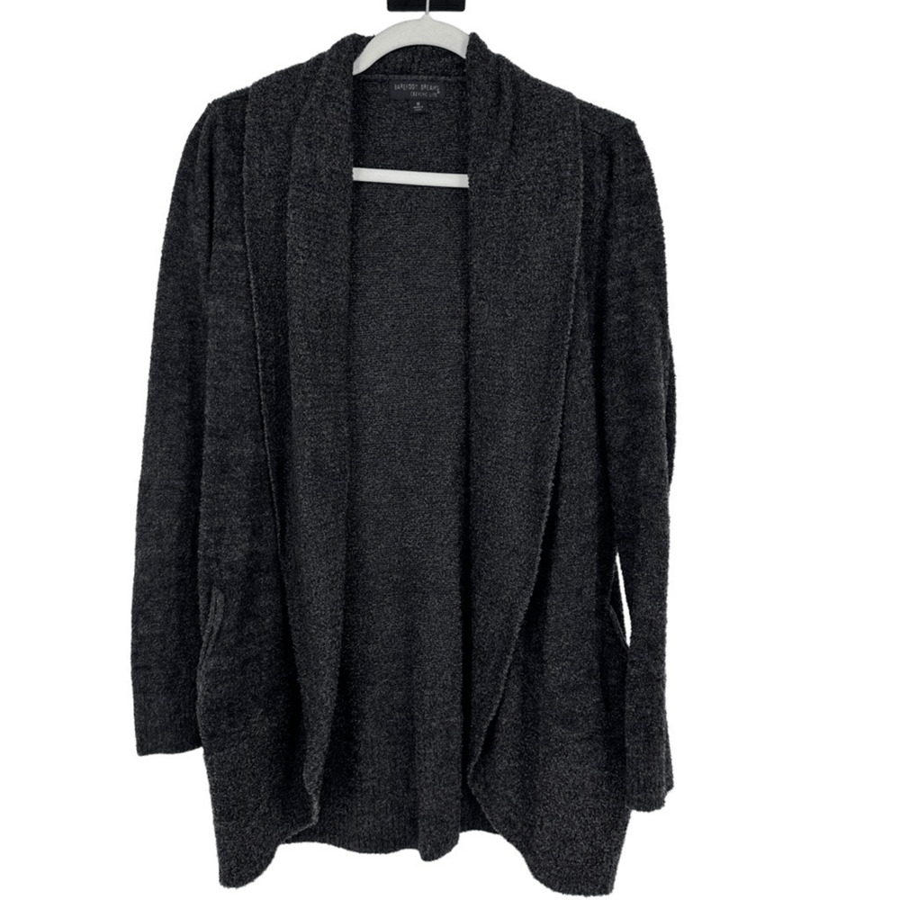 Barefoot Dreams Womens M CozyChic Lite Circle Cardigan Heathered Carbon Gray